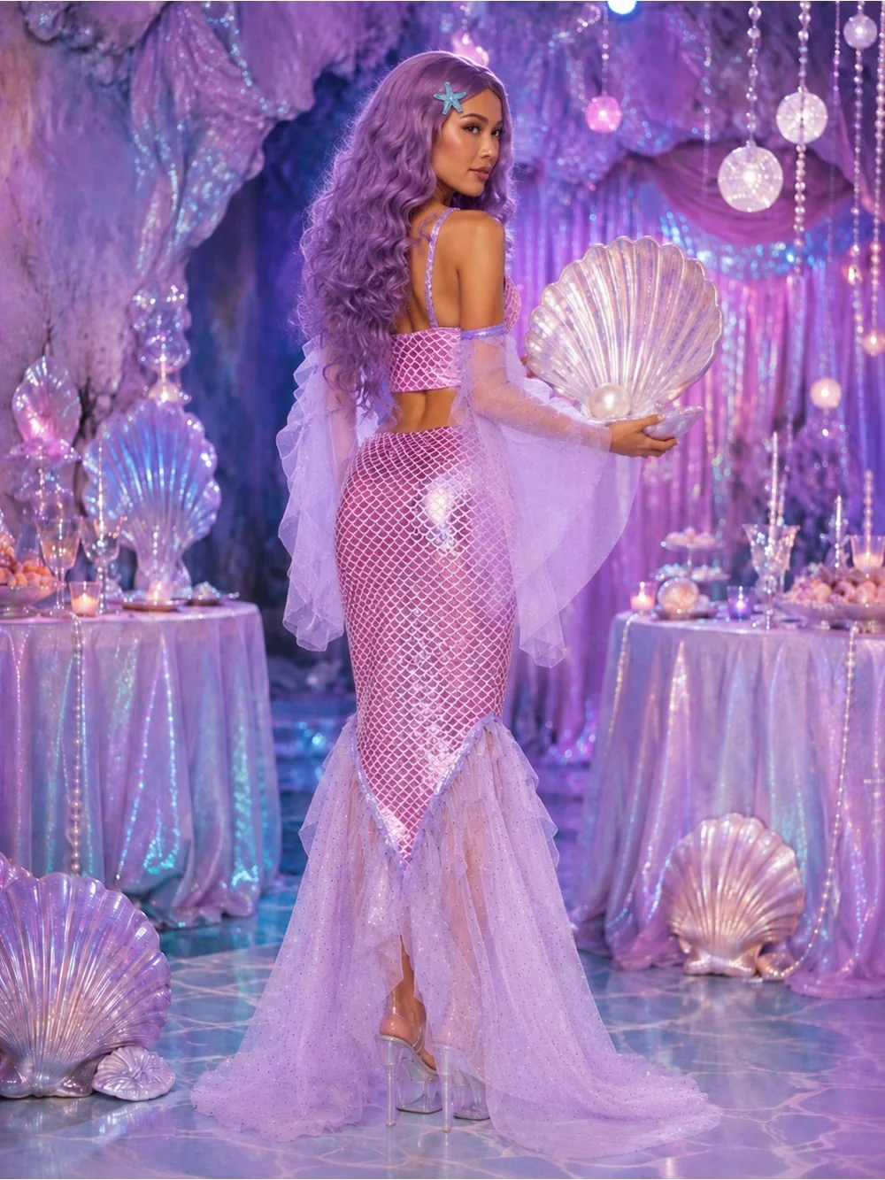 Dolls Kill Trickz N’ Treatz Ocean Enchantress Mermaid Costume Set XL NWT